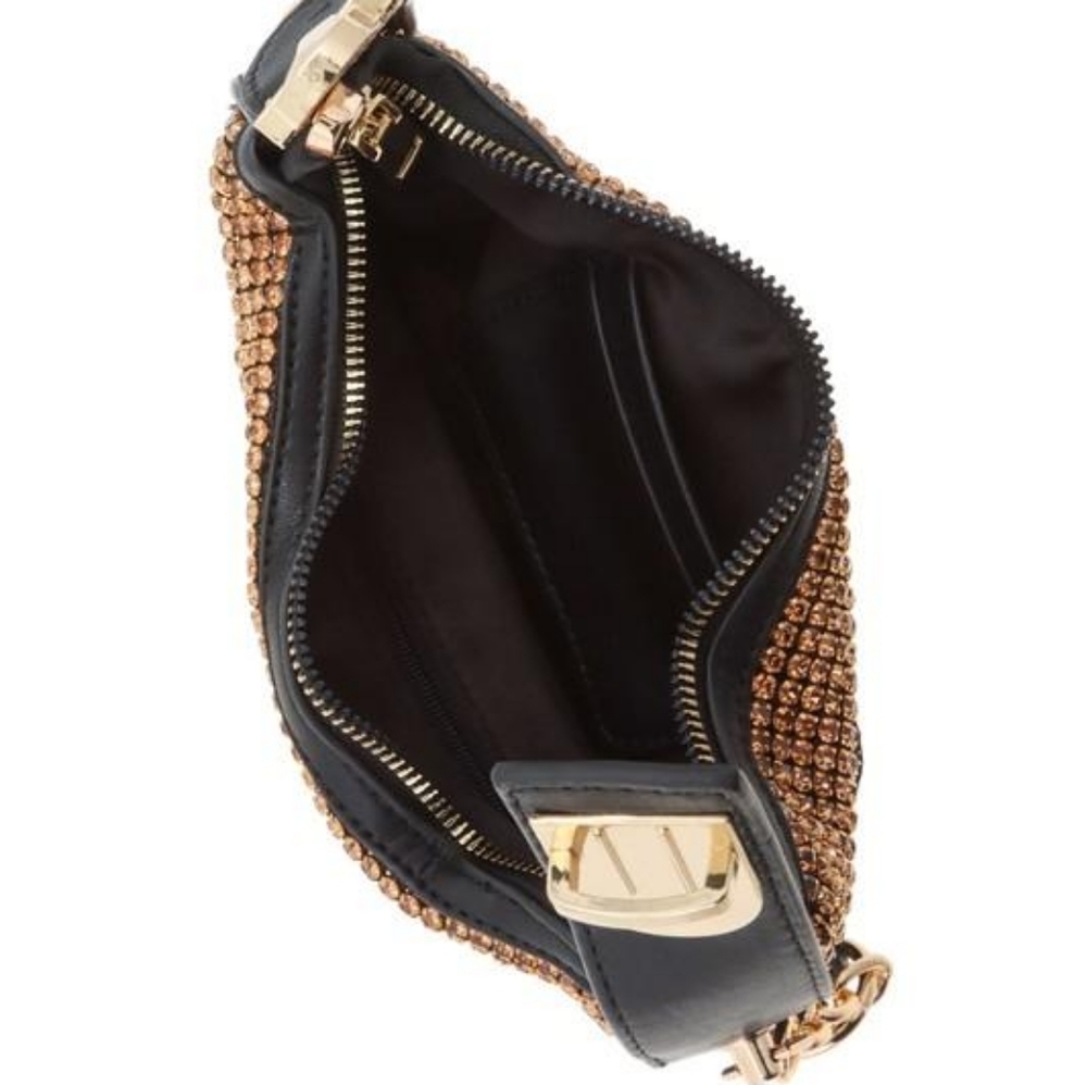 Caleesa Gold Rhinestones Bling Crossbody Bag - Picture 9 of 11